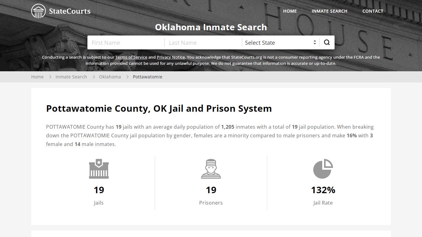 Pottawatomie County, OK Inmate Search - StateCourts